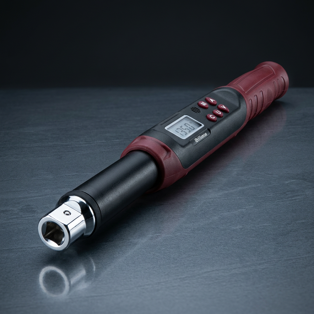 Precision Digital Torque Wrench with Backlit LCD Display and Quick-Release Head